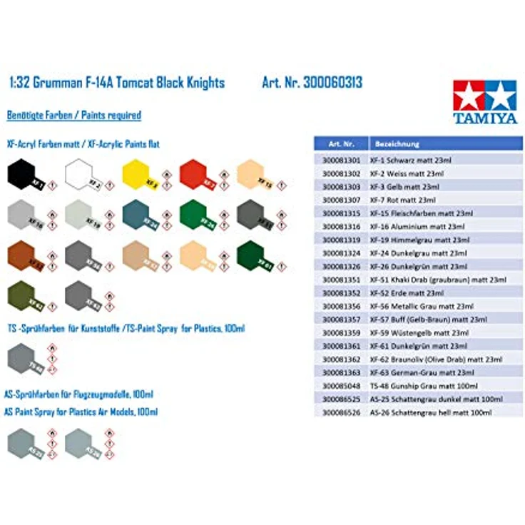 TAMIYA 300060313-1:32 Grumman F-14A Tomcat Black Knights, Mittel – Bild 4