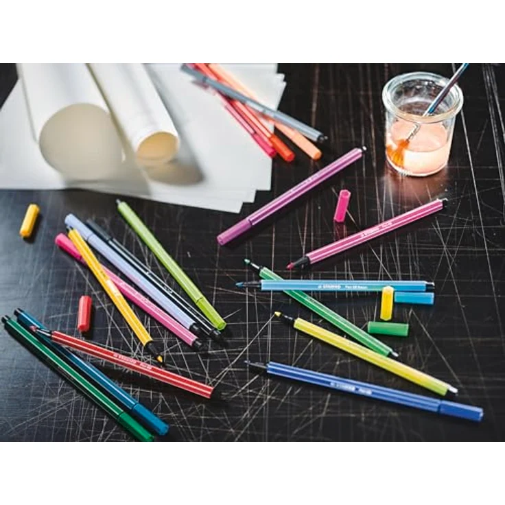 STABILO Faserstift STABILO Pen 68 ARTY Filzstift - M - 1 mm - 18er Set - Hohe Farbbrillanz - 18 verschiedene Farben – Bild 6