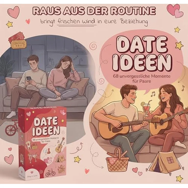 CoupleClub Date Ideen Kartenspiel für Paare, 68 kreative Date Night Ideen für besondere Erlebnisse – Bild 5