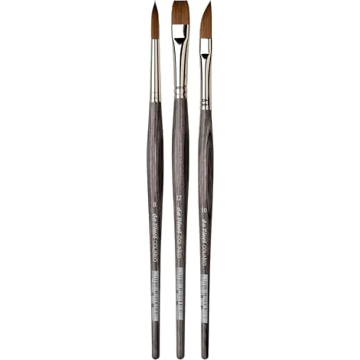 da Vinci COLINEO Kurzstielig Malpinsel Set, Synthetikfasern, 3 Größen (2/6/8), für Gouache- und Acrylmalerei, Made in Germany – Bild 7