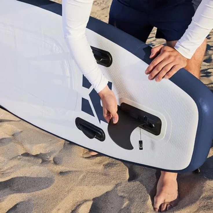 HOME DELUXE Stand Up Paddle Board Größe S, Blau – Aufblasbares SUP mit rutschfester Oberfläche, 3-Finnen-System und umfangreichem Zubehör – Bild 4