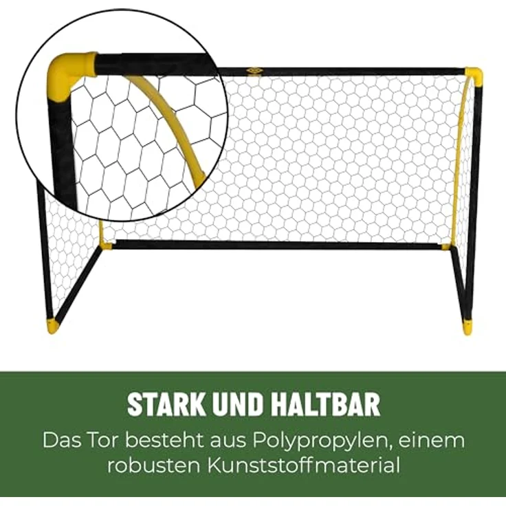 UMBRO Fußballtor 180 x 91 x 120 cm - Faltbares Trainingszubehör für Kinder und Erwachsene - Schwarz/Gelb – Bild 5