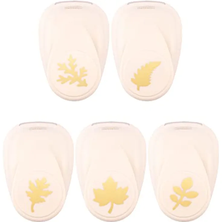Vaessen Creative Motivstanzer Set, Herbst, 5 Stück, für Papier bis 250 g/m², Weiß-gold
