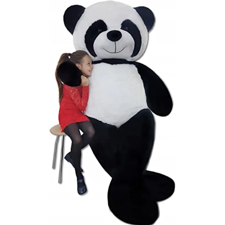 Odolplusz XXL Panda 220 cm groß Stofftier Plüschtier Kuscheltier Teddybär, exquisite Verarbeitung, Angenehm weich und kuschelig,Qualität und Zuverlässigkeit