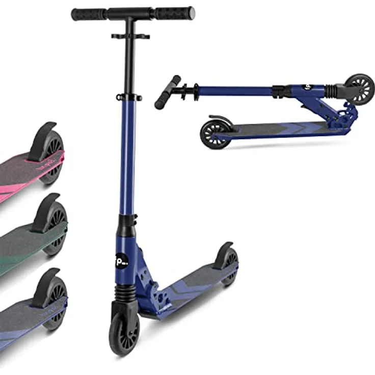 fun pro Premium Roller, Roller Kinder 6-18 Jahre - Kickscooter, Tretroller, Cityroller, Faltbar Roller Erwachsene - LED Räder optional Roller Erwachsene, dunkelblau