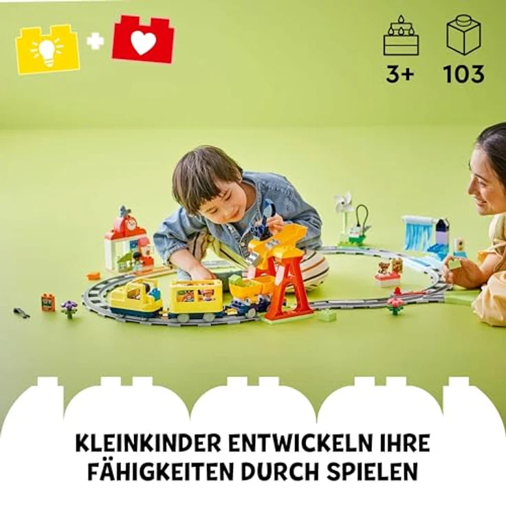LEGO® Große interaktive Eisenbahn (10428), LEGO DUPLO Town Konstruktionsspielsteine, (103 St), Made in Europe – Bild 2