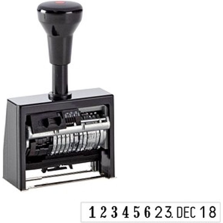 REINER Paginierstempel Modell ND6K, selbstfärbend mit 6 Ziffernstellen, dokumentenecht, blau