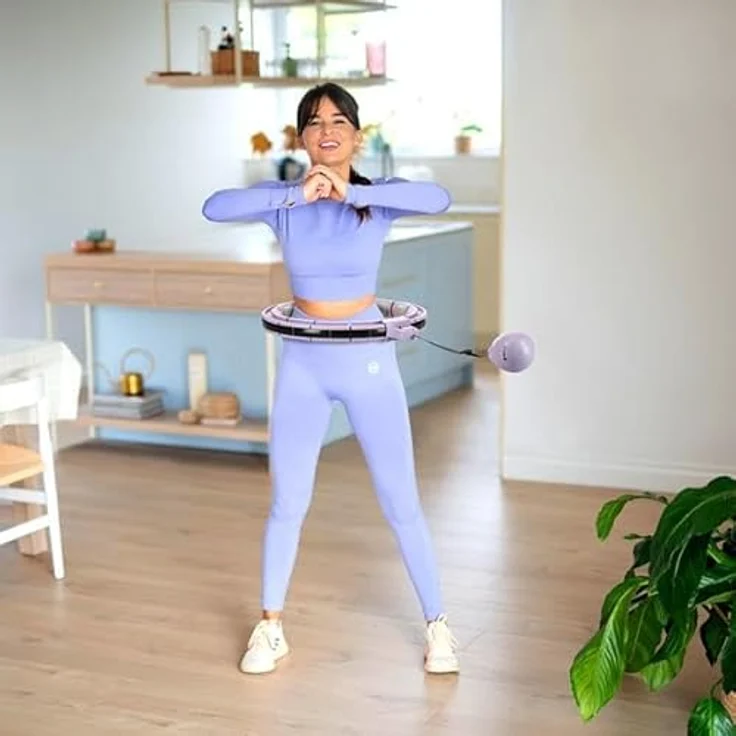 HMS Hula-Hoop-Reifen HHM13 Violett mit Magneten, Gewicht, Massagepunkten und Zähler – Bild 9
