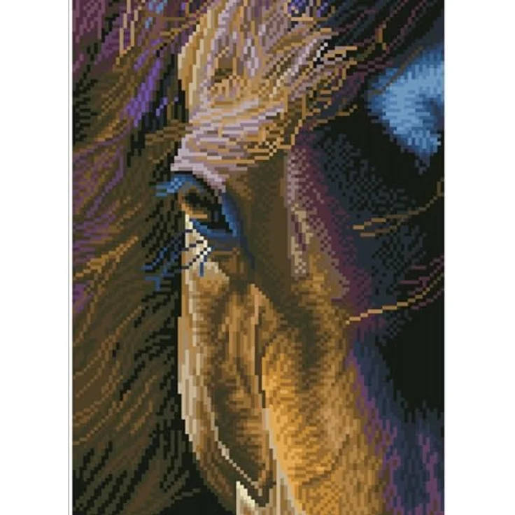 DIAMOND DOTZ DD7.060 Malset, mittelgroß mit runden Facettensteinen, Motiv "Braunes Pferd", 29.5 x 41.5 cm – Bild 5