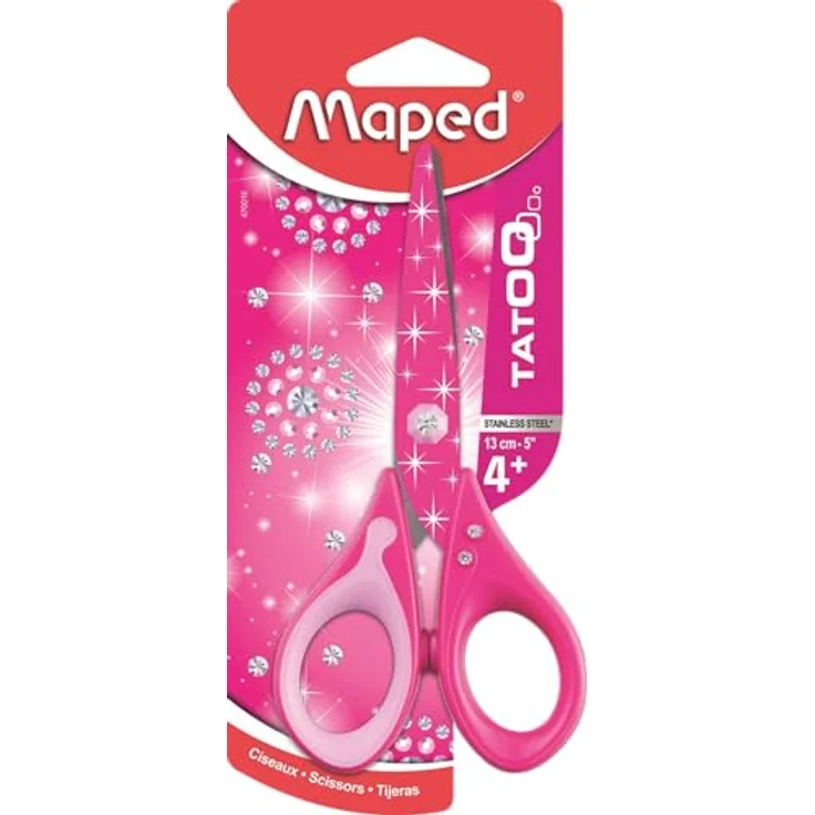 MAPED Papierscheren 470010, Craft Scissors Tatoo, 13 cm, Bedruckte Klingen, Abgerundete Spitze – Bild 3