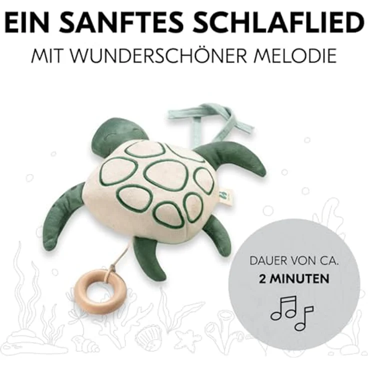 Hauck Spieluhr Cuddle N Sleep, Turtle Spieluhr mit mechanischem Spielwerk und Waschbarkeit – Bild 5