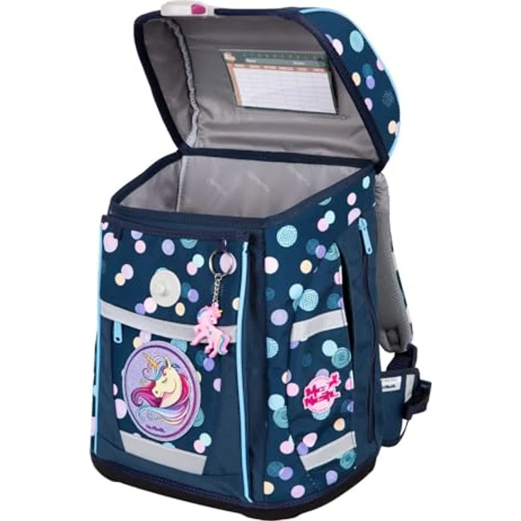 McNeill Schulranzen Tenero, Polly, 5-tlg. Set mit Federmäppchen, Turnbeutel, Schlamperrolle & Motivmagnet, reflektierendes Magnetschloss, ClickFlex Rückensystem, leichtgewichtig – Bild 6