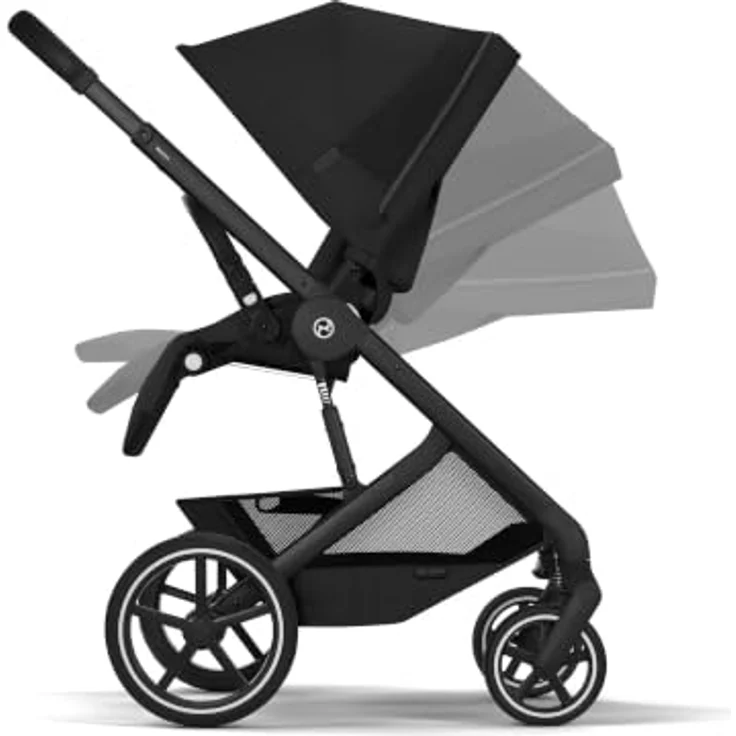 Cybex Balios S Lux Kinderwagen, inkl. faltbarer Babywanne, komfortabel und kompakt, Moon Black – Bild 3