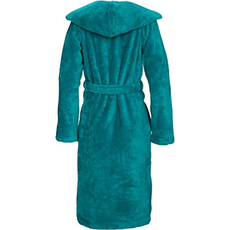 Vossen Damenbademantel Palermo Kurzmantel mit Kapuze Velours, Sommerliche Farbtöne, 45% Polyester, 35% Bambus, 20% Baumwolle – Bild 4
