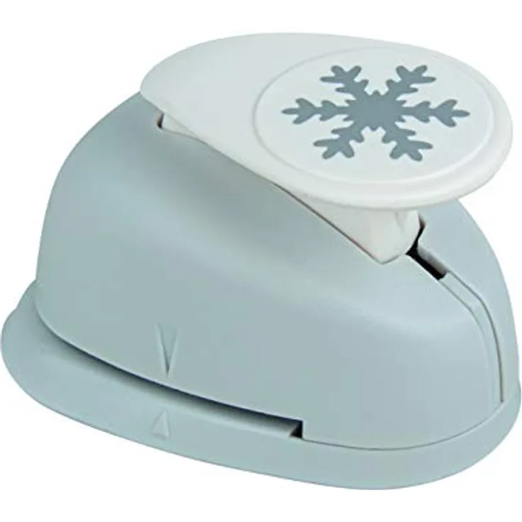 Rayher Hobby 69011000 Motivstanzer Schneeflocke, ø 2,54 cm- 1 Zoll, mit Auffangbehälter und Sicherheitsabdeckung, geeignet für Papier/Karton bis zu 200g/m²