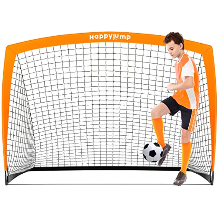 Happy Jump Fussballtor Kinder Fussballtore für Garten Faltbar Fußballtor Pop Up, 5' x 3.6' (1 Pack)