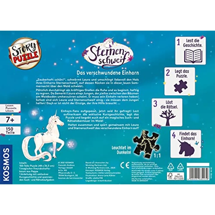 KOSMOS - Story Puzzle - Sternenschweif - Das verschwundene Einhorn, 150 Teile – Bild 3