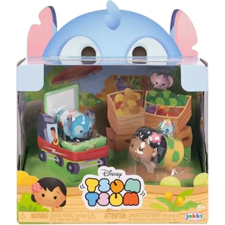 Jakks Pacific Disney Stitch Tsum Tsum Story Moment, Sammelfigur für Disney-Fans und Tsum Tsum-Liebhaber, detailgetreues Design