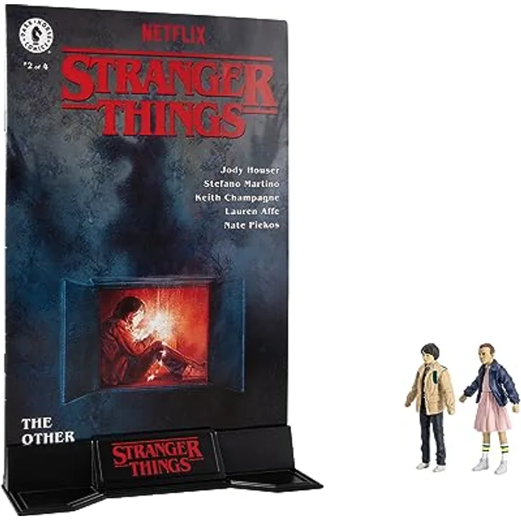 McFarlane Stranger Things, 2 detailreiche bewegliche Actionfiguren mit exklusivem Comic, ca. 8 cm, Clamshell-Verpackung