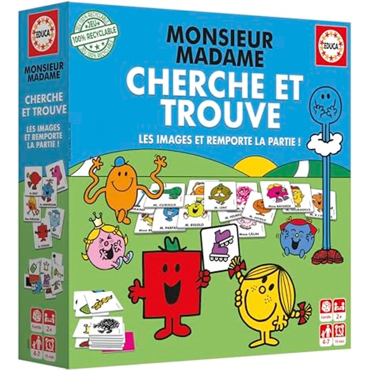 Educa Mr. Men and Women Lernspiel, Französisch für 2 Spieler aus Pappe – Bild 4