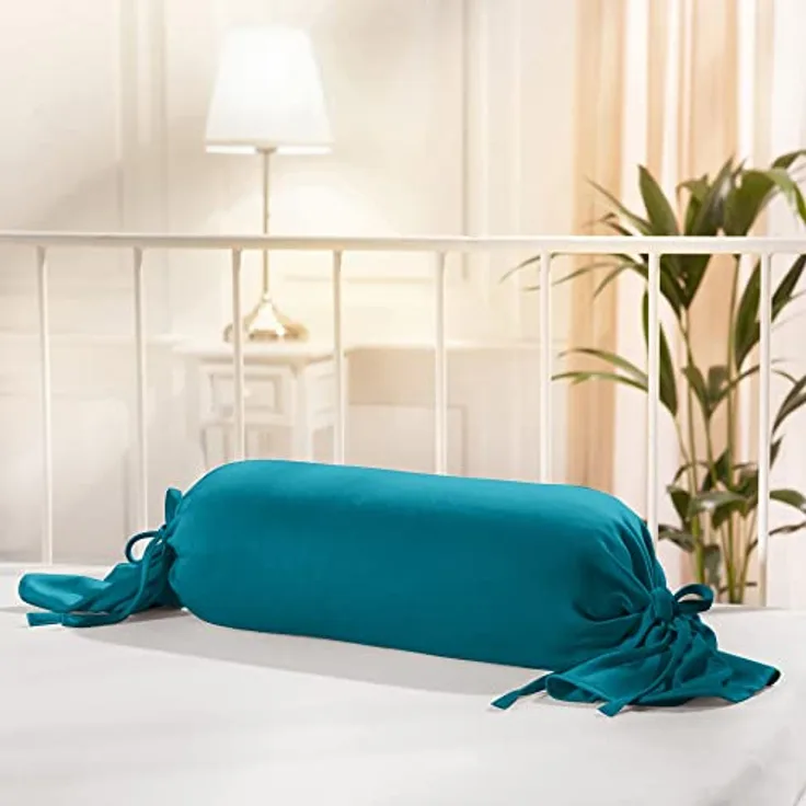 Erwin Müller Nackenrollenbezug Nürnberg Doppel-Jersey - strapazierfest, besonders formtreu, mit Bindeband - Petrol Größe 40x15 cm Ø