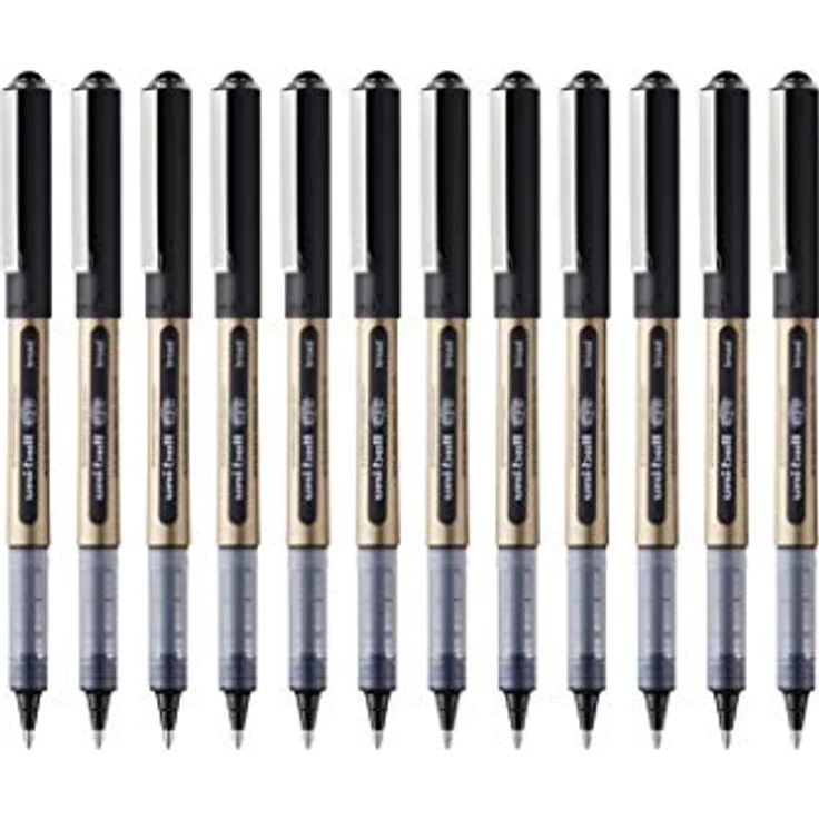Uni-ball Rollerpen Eye UB-150, 1 mm Breite, schnelltrocknende schwarze Tinte, Set mit 12 Stiften – Bild 3