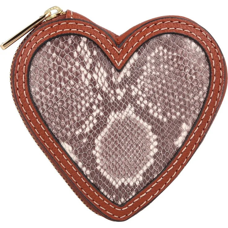 Fossil Gift Münzbörse Leder, 10,5 cm, braun, ideal für Kleingeld und Wertsachen, Reißverschluss