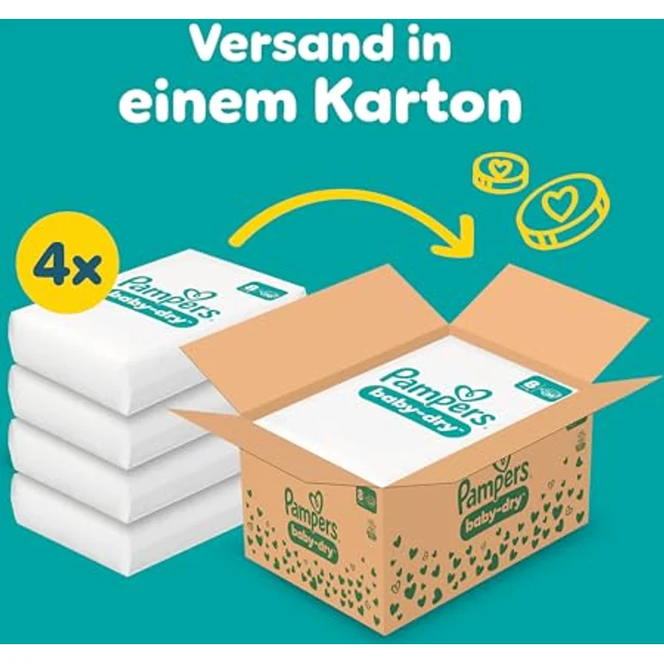Pampers Baby Dry Windeln Gr. 8 Extra Large (17+ kg), Monatsbox, 120 St., mit 100% Auslaufschutz und Flexi-Seitenflügeln – Bild 2