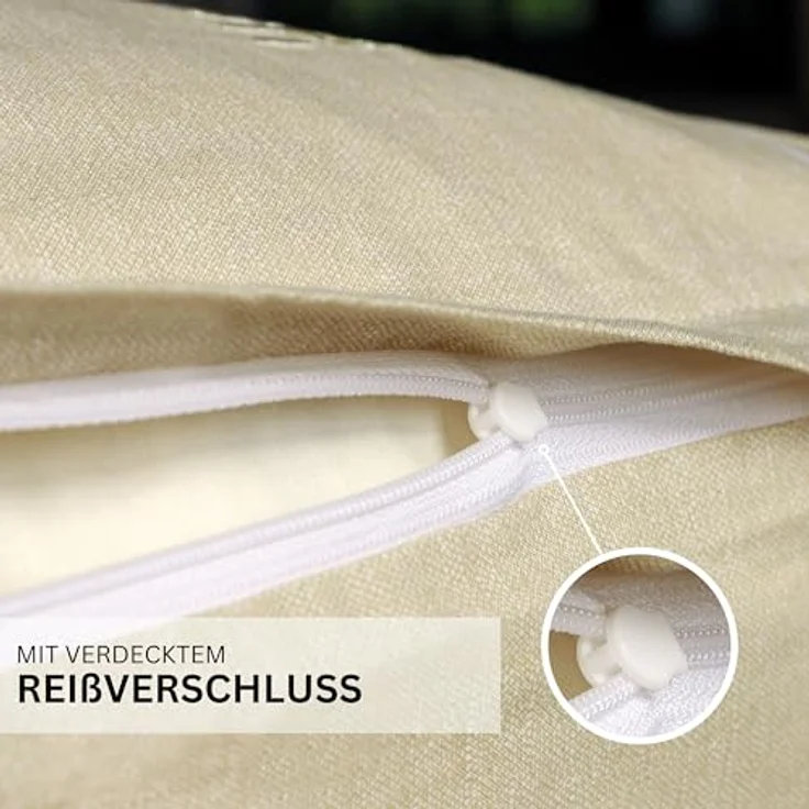 Esprit Home NEU! Premium Bettwäsche 155 x 220 cm Baumwolle 2teilig - Beige - inkl. einem Kopfkissenbezug 80x80cm, Sportlicher UNI Look und ESPRIT Logostickerei – Bild 3