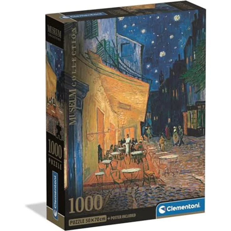 Clementoni Jigsaw Puzzle 'Café Terrace at Night' von Van Gogh, 1000 Teile, 68 x 48 cm, umweltfreundlich, Made in Italy – Bild 1