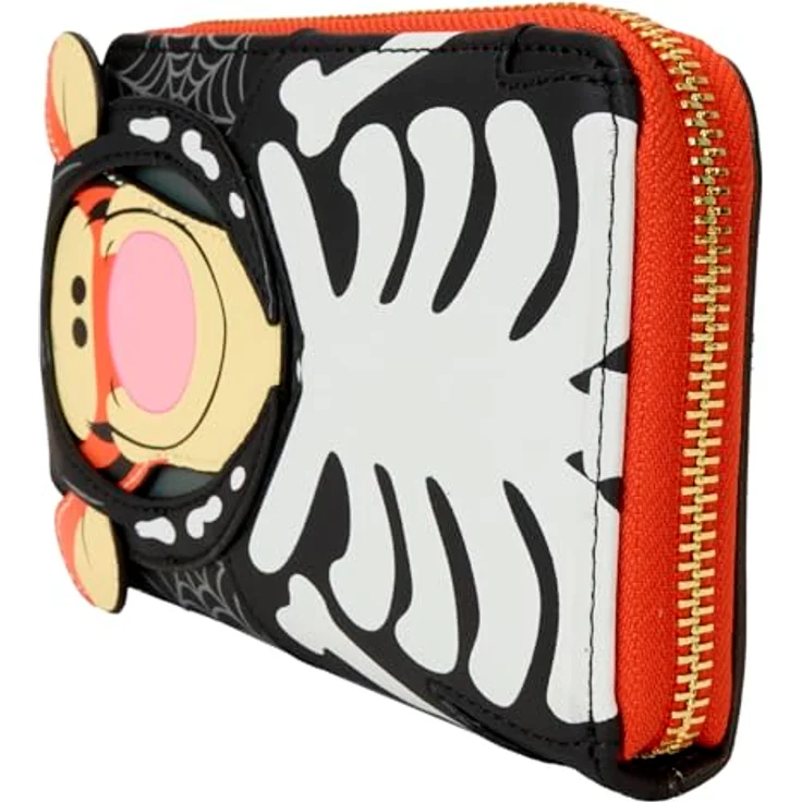 Loungefly Disney Winnie the Pooh Portemonnaie, veganes Leder mit Skeleton Tigger-Motiv, 5 Kartenfächer, goldener Reißverschluss, 15 x 10 cm – Bild 3