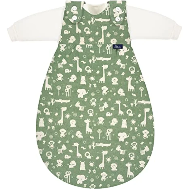 Alvi Baby Mäxchen Original Babyschlafsack 3-teilig, Außensack & Zwei Innensäcke, Kinderschlafsack mitwachsend, atmungsaktiv, Ganzjahresschlafsack (Granite Animals, 62/68) – Bild 1