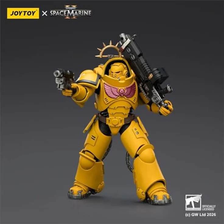 Joy Toy Warhammer 40,000 Actionfigur Game Edition Imperial Fists Heavy Intercessor, 13 cm, vollständig beweglich mit austauschbaren Händen und Waffenzubehör – Bild 5