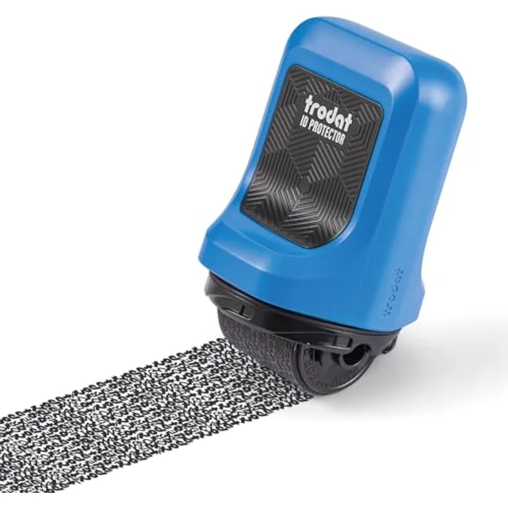 trodat Datenschutz-Rollstempel ID Protector, selbstfärbend schwarz, dokumentenechte Tinte, 2,5 cm Abdruckhöhe, langlebig