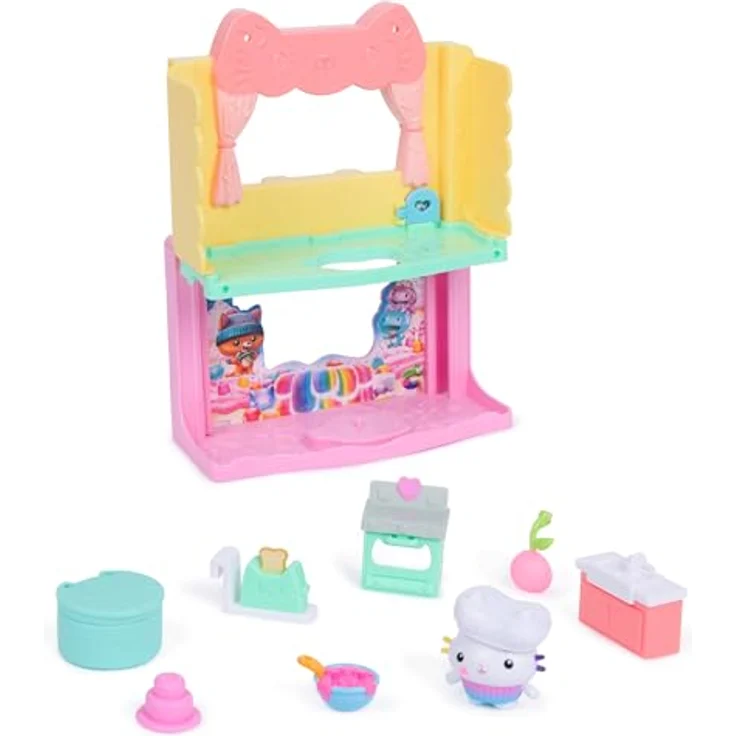 Gabby's Dollhouse Gabby’s Dollhouse: Der Film – Portal Raum Kuchis zuckersüße Sprinkleküche mit 8 Zubehörteilen & Kachi Figur für Kinder ab 3 Jahren – Bild 4