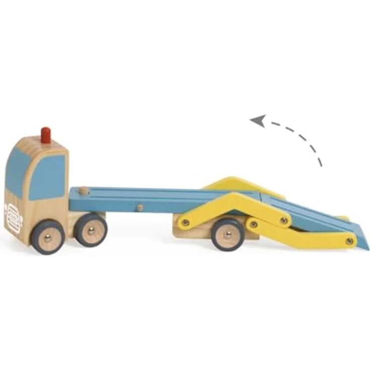 Classic World Autotransporter Holzspielzeug, LKW mit Rampe & 3 Holzautos, fördert Feinmotorik, für Kinder ab 18 Monaten – Bild 5