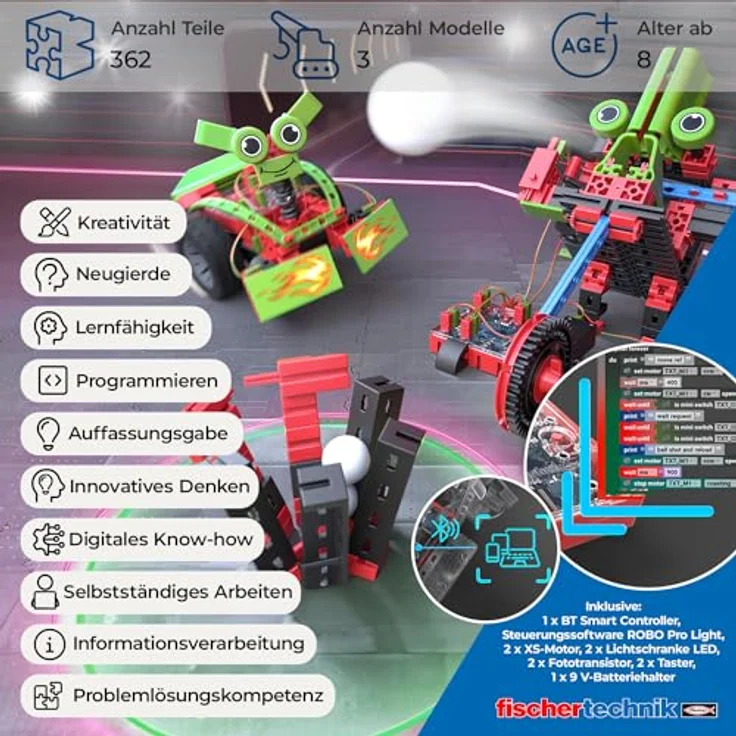 fischertechnik 569021 Smart Robots Pro – Programmierbarer Roboter-Bausatz für Kinder, 12 Modelle, ab 8 Jahren – Bild 2