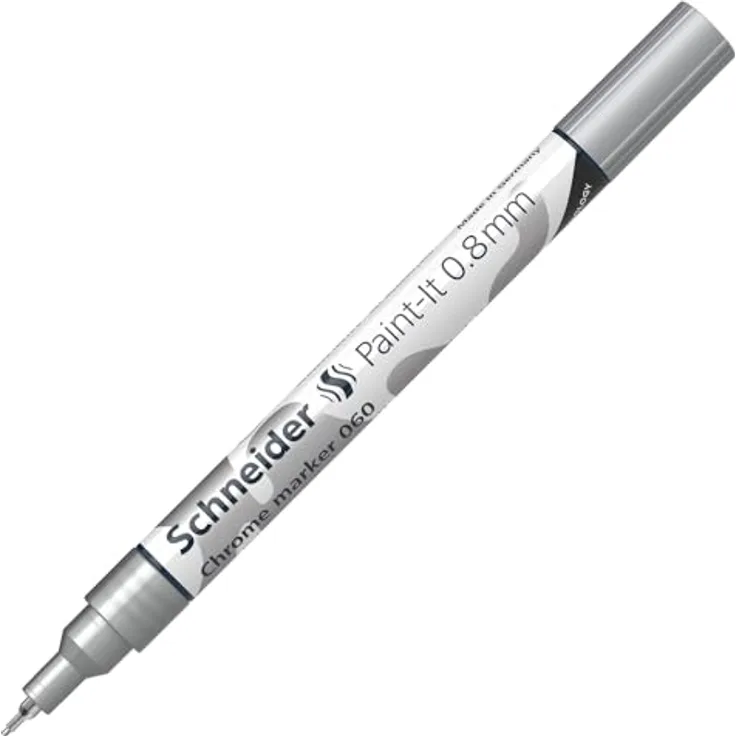 SCHNEIDER NOVUS Chrommarker 060, Metallischer Marker mit 0.8 mm Strichbreite und hochpigmentierter, wischfester Tinte