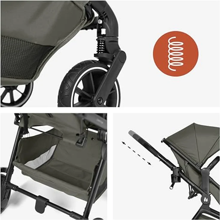 Hauck 2in1 Kinderwagen Convert N Care, Kombikinderwagen mit Babywanne und Sitzfunktion, Olive, inkl. Gratis Mobilitätsgarantie – Bild 4
