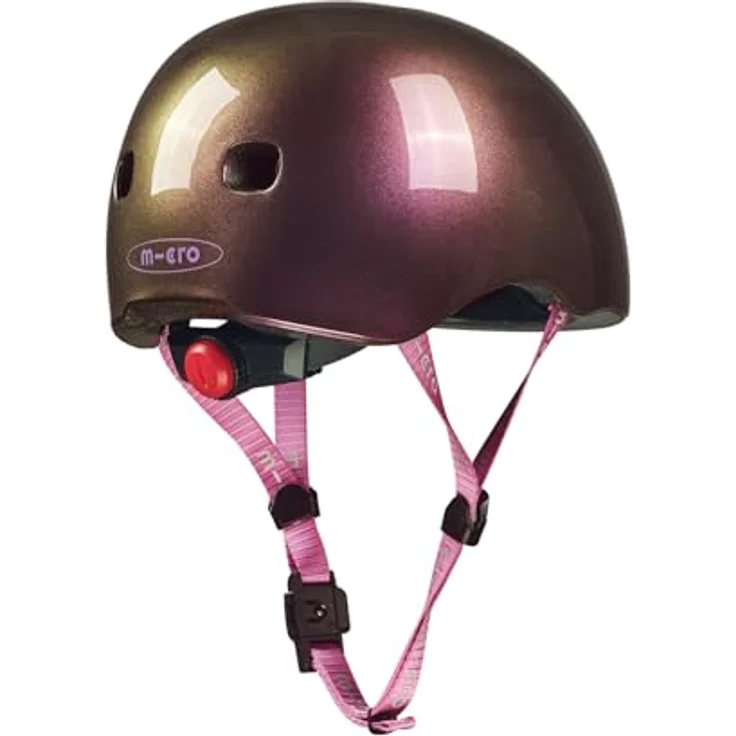 Micro Kinderfahrradhelm micro Helm neochrome, magnetischer Fidlock-Verschluss, LED-Licht, verstellbarer Drehring – Bild 3