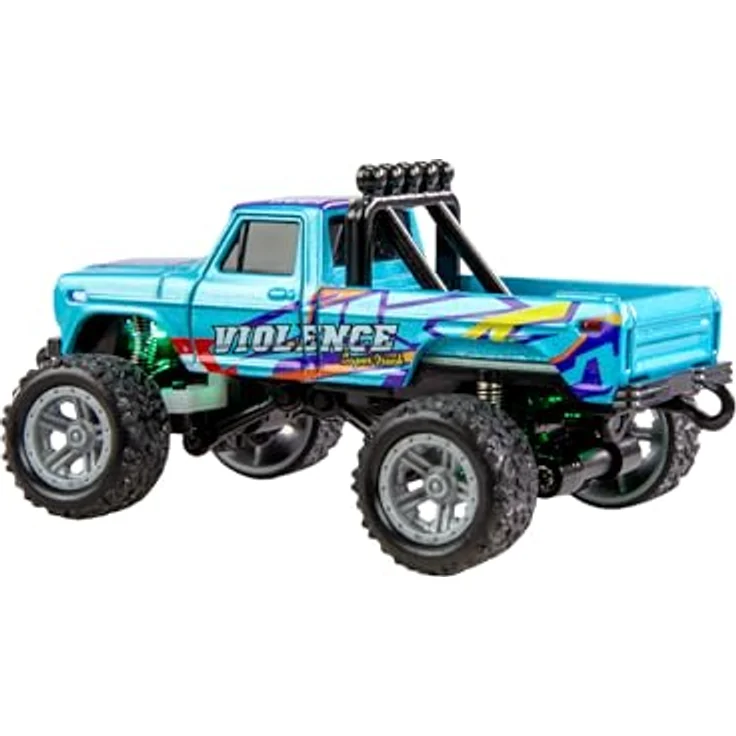 Amewi RC-Monstertruck Die Cast 1:64 RTR, blau, mit 3 Geschwindigkeitsstufen, kinderfreundlicher Tempomat-Funktion und LED-Beleuchtung – Bild 4