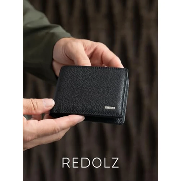 Redolz Leather Essentials Geldbörse RFID Leder 12 cm ausklappbar black – Bild 4