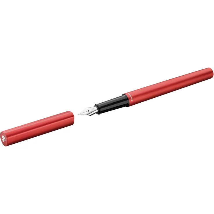 Pelikan Füllfederhalter Pelikan Füller Ineo® Elements P6, Feuer-Rot, Patronenfüllsystem, polierte Edelstahlfeder, clip-loses Design – Bild 1