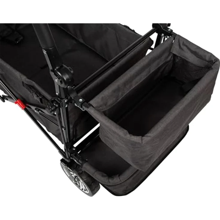 small foot Bollerwagen mit Dach, Ablagekorb, Regenschutz & Transporttasche, bis 80 kg belastbar - Schwarz – Bild 14