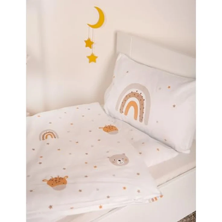 Herding babybest Little Friends Winterbettwäsche, Kopfkissenbezug 40 x 60 cm mit Hoteleinschlag, Bettbezug 100 x 135cm, Mit Reißverschluss, 100% Baumwolle/Flanell – Bild 4