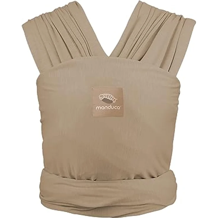 manduca Sling Tragetuch > Nougat < Elastisches Babytragetuch aus Bio-Baumwolle (Jersey-Strickstoff/ohne Elastan) stabil und kuschelweich für Neugeborene & Babys ab Geburt (5.10x0.60 m) (braun) – Bild 4