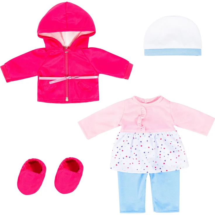 Bayer Puppenkleidung Kleid/Hose pink/bl. (Set, 5-tlg) mit Klettverschluss und Gummizug – Bild 1