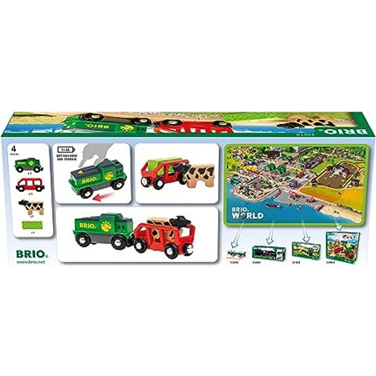 BRIO® Bauernhof Batterie-Zug, Spielzug-Eisenbahn mit Antipp-Funktion und Magnetkupplung, FSC®-zertifiziert – Bild 4