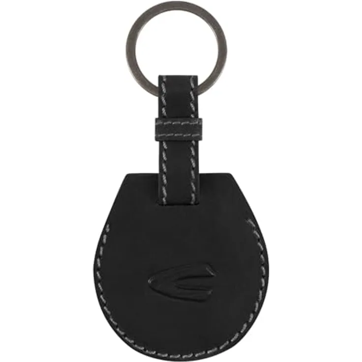 camel active Field Herren Schlüsselanhänger, RFID-Schutz, Leder, klein, schwarz, mit 1 Schlüsselring und Tracking Tag Fach