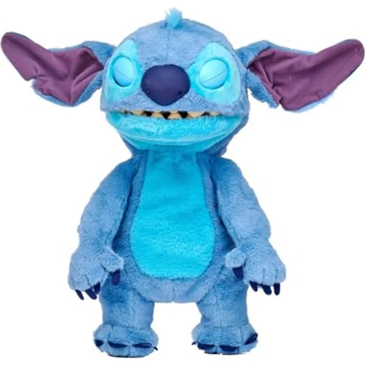 Famosa Disney Stitch Puppetronic, elektronisches Plüschtier mit über 100 Aktionen und Geräuschen, 45 cm, blau – Bild 2